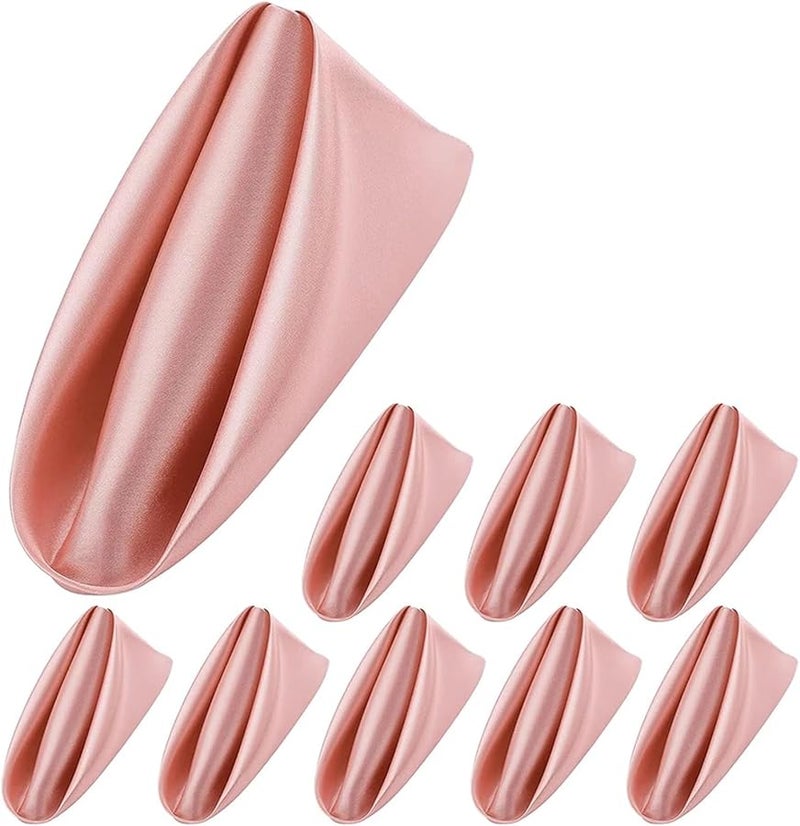 مناديل ساتان وردي فاتح قابلة للغسل 28 قطعة 30×30 سم لتزيين طاولات حفلات الزفاف وأعياد الميلاد - Image 2