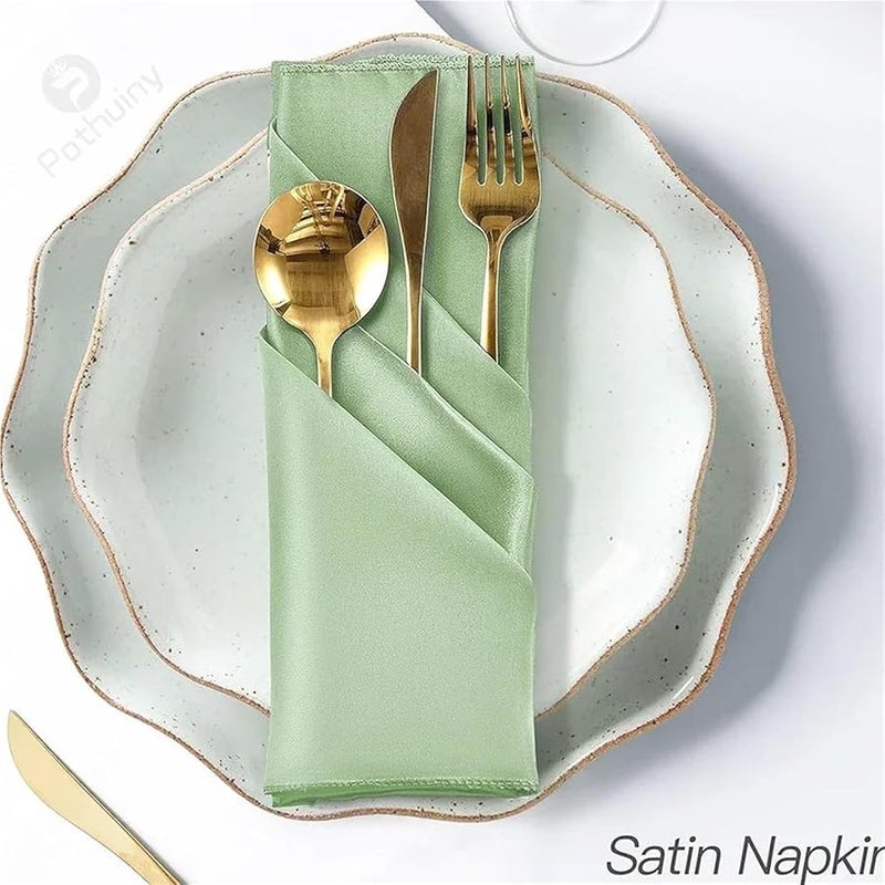 مناديل ساتان وردي فاتح قابلة للغسل 28 قطعة 30×30 سم لتزيين طاولات حفلات الزفاف وأعياد الميلاد - Image 3