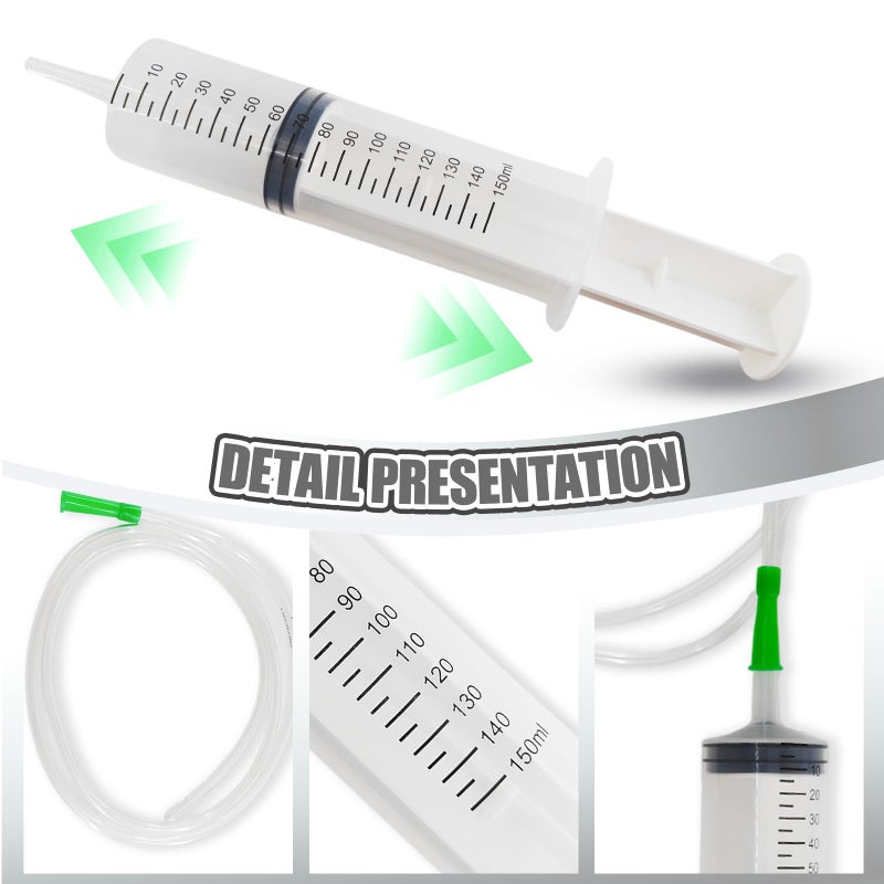 Wanheart 150ml Large Capacity Syringe, Reusable Liquid PlasticSyringe with 100cm Tube, Individual Package, Large Capacity Measuring Syringe for Liquids, Pet Feeding, Plant Irrigation (150ml) - Image 3