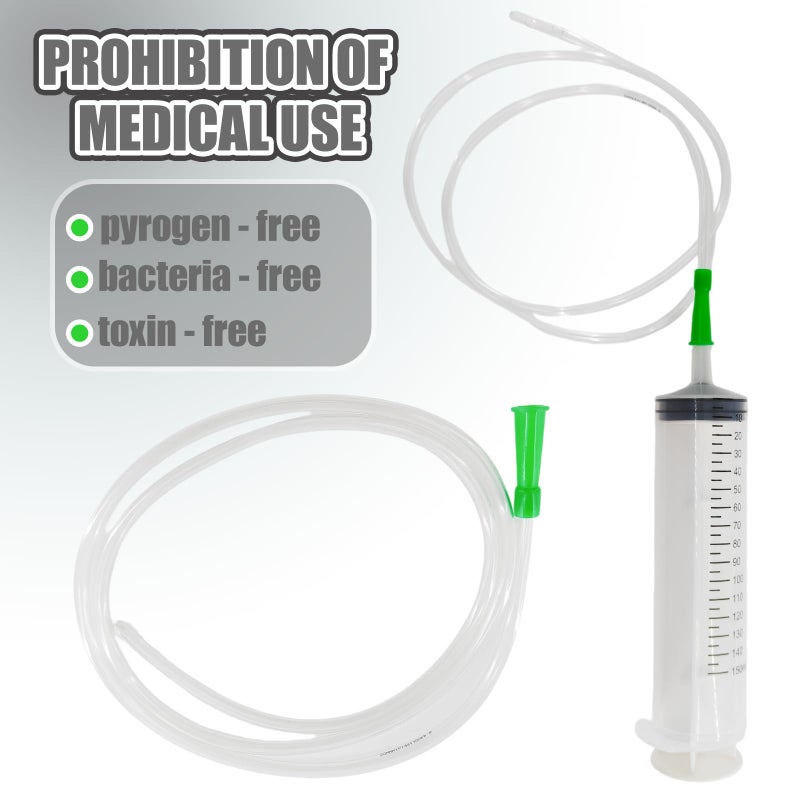Wanheart 150ml Large Capacity Syringe, Reusable Liquid PlasticSyringe with 100cm Tube, Individual Package, Large Capacity Measuring Syringe for Liquids, Pet Feeding, Plant Irrigation (150ml) - Image 4