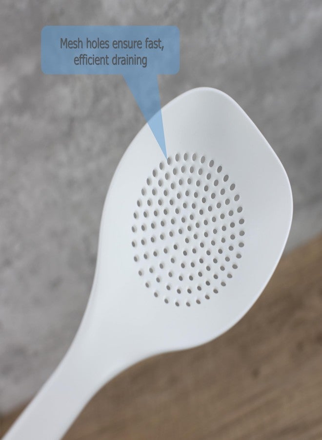 مجموعة من 3 مغارف بلاستيكية مثقبة من EIKS، مناسبة لأواني الطهي غير اللاصقة، لطهي وتصفية وتقديم الخضراوات والسلطات والمعكرونة، بطول 12.4 بوصة - Image 5