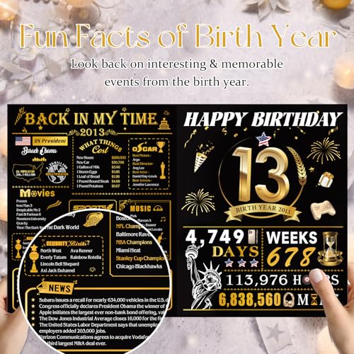 OLOSONG 13th Birthday Card for Girl Boy Son Daughter, Big Pop Up 13th Birthday Cards for Grandson Granddaughter, Back In 2013 Funny 13 Year Old Birthday Decorations - Image 2