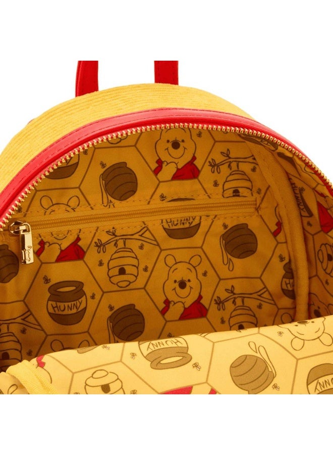 Loungefly x Funko POP! Disney Winnie the Pooh Winnie the Pooh Corduroy Cosplay Mini Backpack (22.86 x 11.43 x 26.67 cm, Yellow/Red) - Image 2