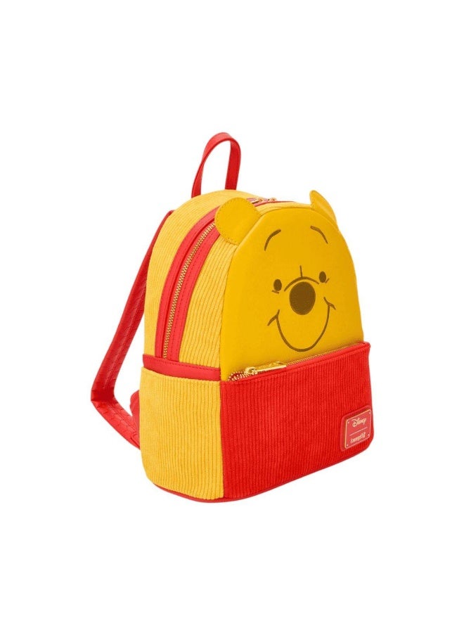 Loungefly x Funko POP! Disney Winnie the Pooh Winnie the Pooh Corduroy Cosplay Mini Backpack (22.86 x 11.43 x 26.67 cm, Yellow/Red) - Image 3