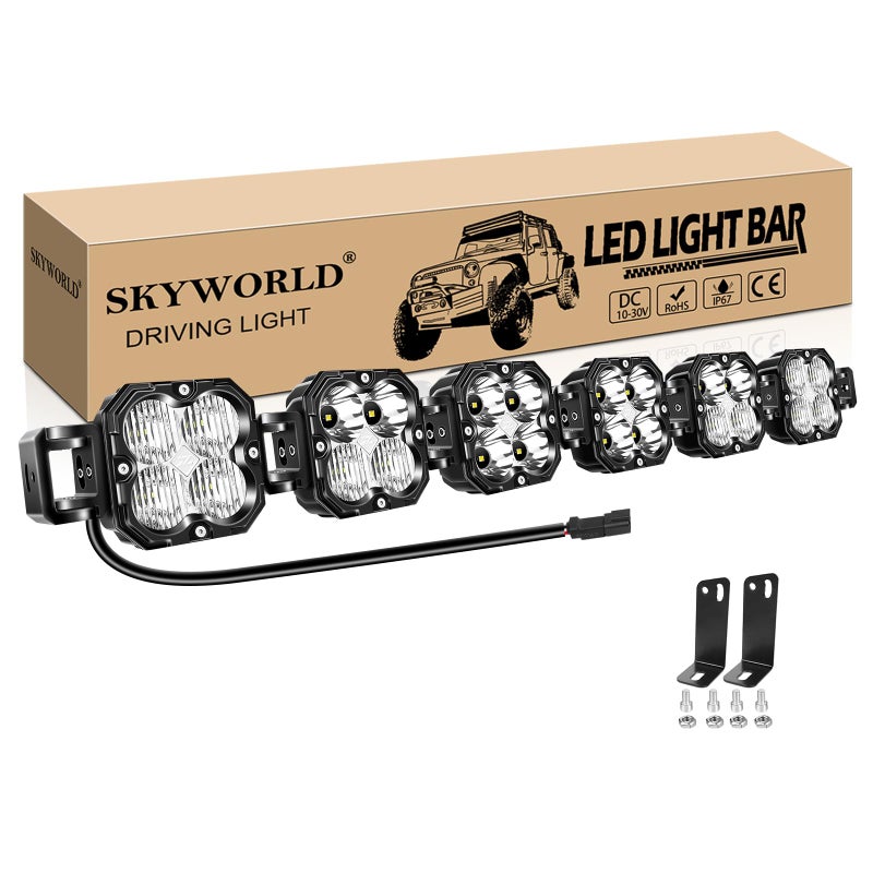 SKYWORLD Linkable Led Light Bar, 40 inch 180W 15000 LM, Work Off road Driving Fog Light for 4x4 Car Truck UTE ATV Boat Tractor, 6000K White Waterproof Headlight, Spot Flood Combo Beam - Image 1