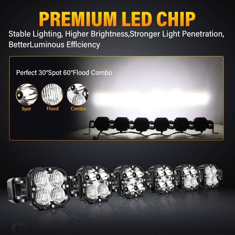 SKYWORLD Linkable Led Light Bar, 40 inch 180W 15000 LM, Work Off road Driving Fog Light for 4x4 Car Truck UTE ATV Boat Tractor, 6000K White Waterproof Headlight, Spot Flood Combo Beam - Image 3