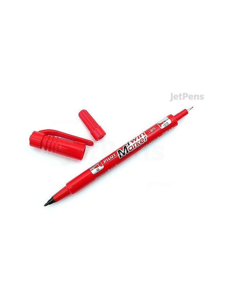 Pilot Twin Marker 12-Pieces Double Sided Red - Image 1