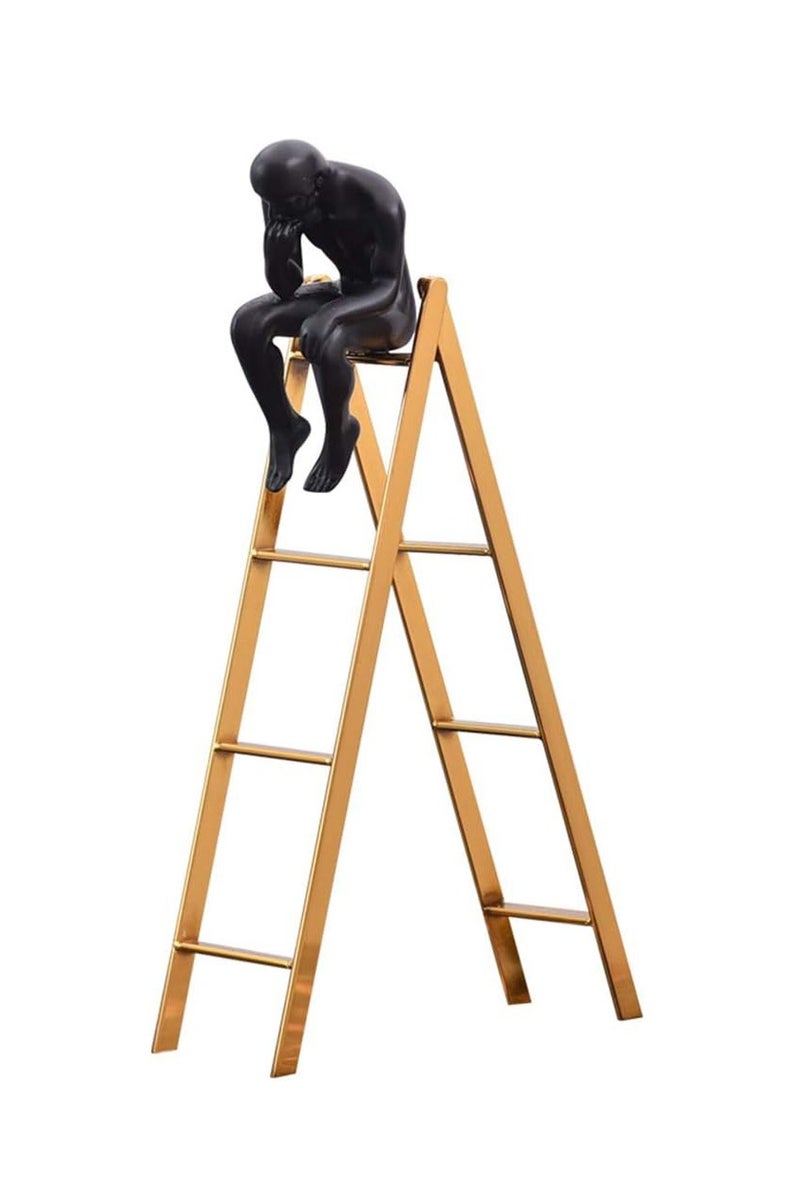 The Thinker Statue on The Ladder for Home Decor Modern Sculptures Decor for Living Room 35cm - Image 1