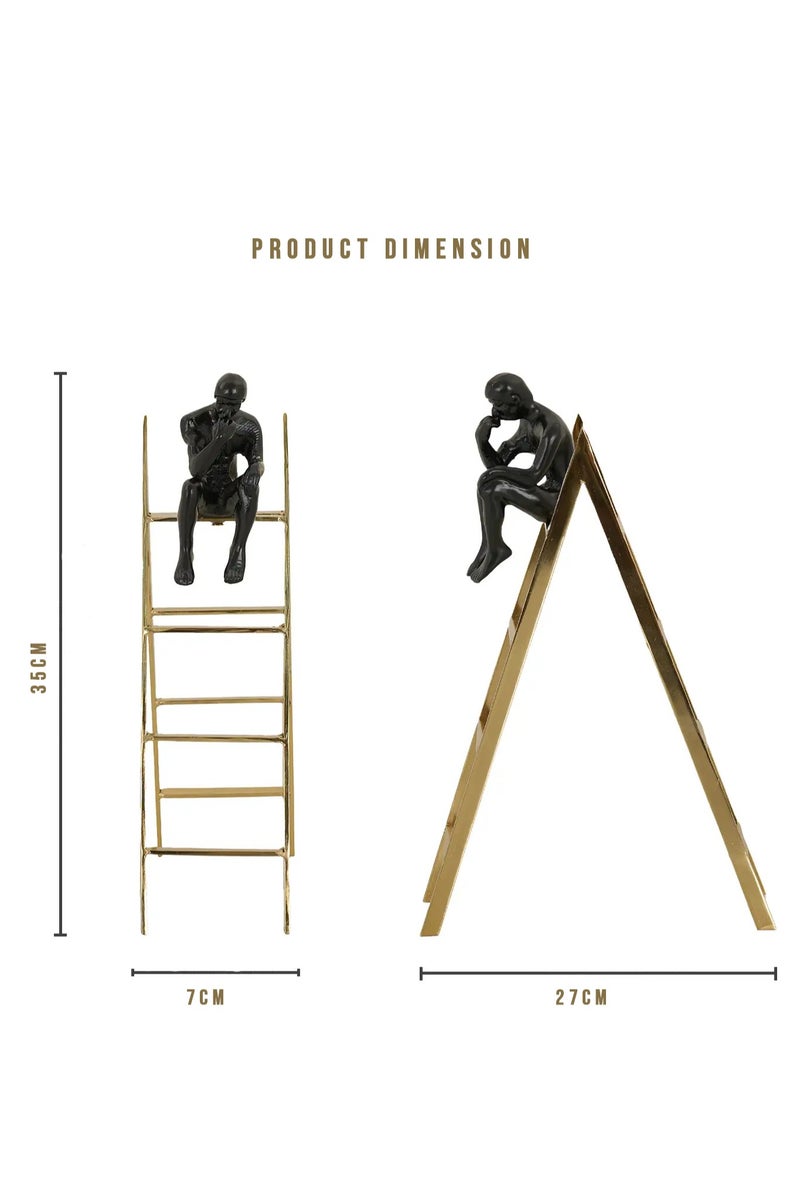 The Thinker Statue on The Ladder for Home Decor Modern Sculptures Decor for Living Room 35cm - Image 5