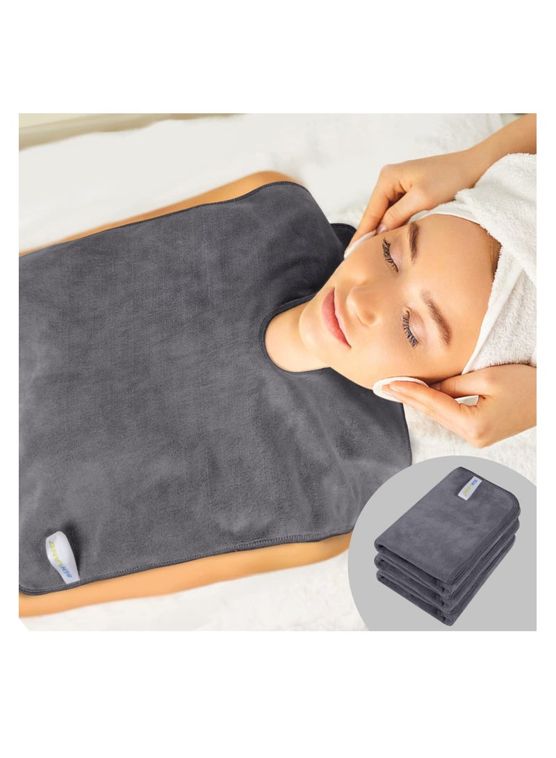 SYOSI Microfiber Esthetician Towels, 3PCS, For Facials Mask Removing Face Wrap Soft Facial Cloth with Split Design Spa Towels for Facial Steam Massage and Cleansing, Spa Steam Esthetician Supplies Salon - Image 2