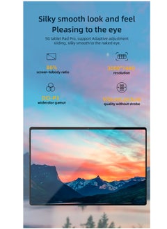 X - Prime 10.1 Inch HD Display Android Slim Smart Tablet PC with Keyboard Mouse 8GB RAM 256GB ROM Dual SIM 5G Network WiFi Tablet Dual Camera Google Meet and Zoom Supported Gold  - Image 2