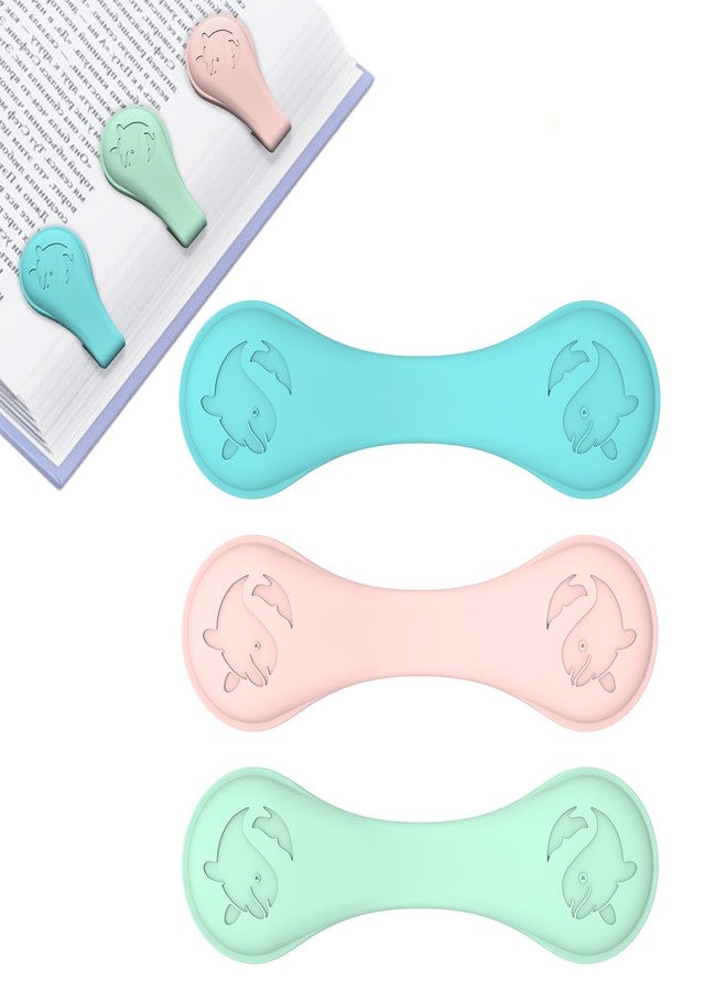 Vaszu Magnetic Silicone Bookmarks for Reading Book, 3 PCS Extra Strong Magnetic Book Mark Clip Cute Dolphin Book Page Holders Accessories Gift for Women, Men, Book Lovers, Teachers, Readers, Kids - Image 1