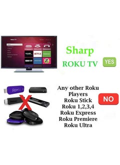 UBay Remote Control Compatible With All Sharp Roku Tv Lc40Lb601U Lc50Lb601U Lc24Lb601U Lc43Lb601U Lc40Lb601U Lc50Lb601U Lc24Lb601U With Netflix Sling Hulu Now Shortcuts Key  - Image 5