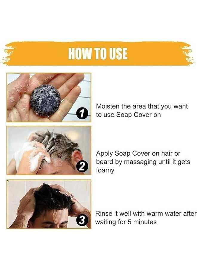 East Moon - Men's Grey Coverage Bar Shampoo Soap 50g, Remove Gray and Turn Black Hair Naturally, Dye Free Cleaning Shampoo Soap for Hair Growth and White Hair - Image 1