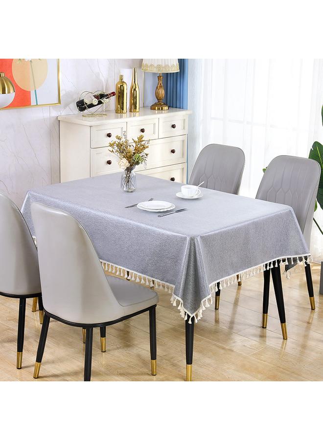 Bluejw Cotton And Linen Waterproof Tablecloth Wash-free Oil-proof Anti-scalding New Style Light Luxury High-end Dining Table Cover Cloth Tea Table Tablecloth - Image 3