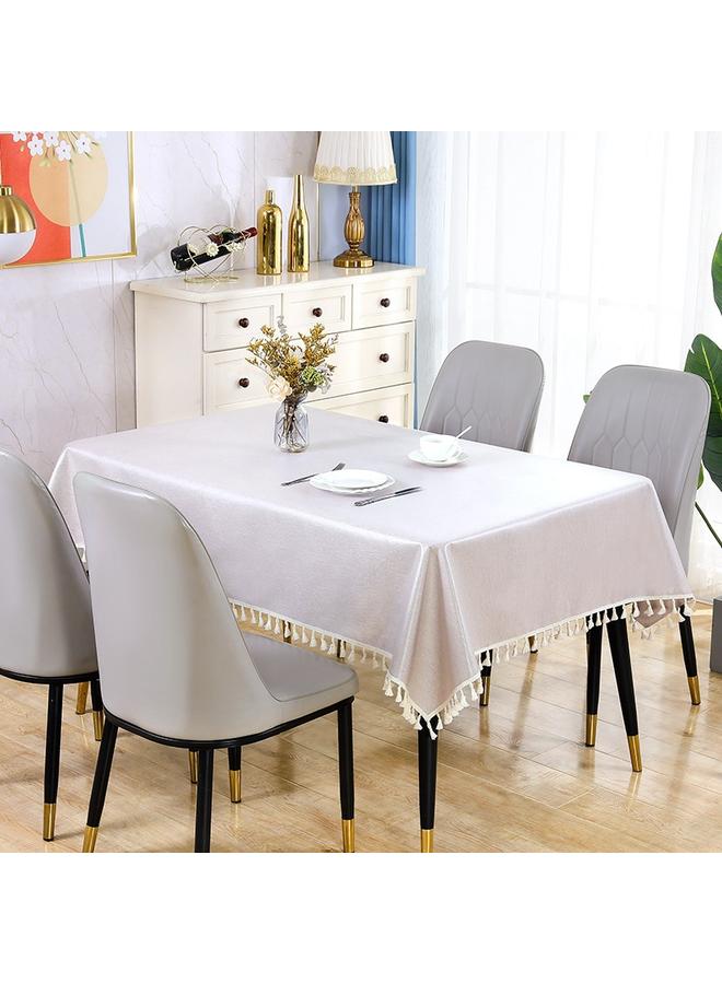 Bluejw Cotton And Linen Waterproof Tablecloth Wash-free Oil-proof Anti-scalding New Style Light Luxury High-end Dining Table Cover Cloth Tea Table Tablecloth - Image 5