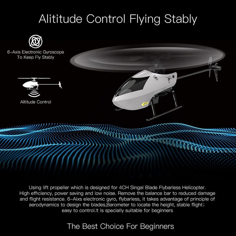 GoolRC C129 V2 RC Helicopter, 4 Channel Remote Control Helicopter with 6-Axis Gyro, 2.4Ghz RC Aircraft with 3D Flips, Altitude Hold, One Key Take Off/Landing for Adults and Beginners - Image 5