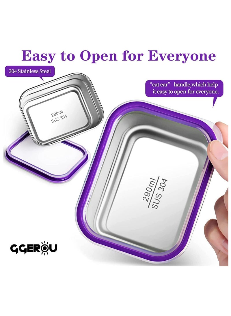 GGEROU Stainless Steel Lunch Box for Kids Adults,Insulated Bento Lunch Box with Tableware and Bag,1060ml 4 Compartment Divided Lunch Containers  - Image 3