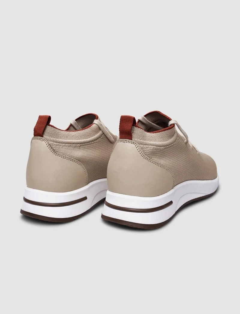 كاباني Knitwear Beige Lace-Up Women's Sneaker