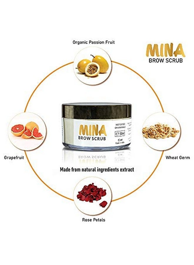 MinaiBrow Mina Brow Scrub | For Long-Lasting Henna Or Tint | Natural Extracts Gently Exfoliate The Skin | Prepare The Area For Henna Or Tint 50Ml  - Image 4