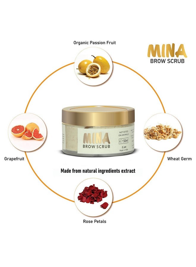 MinaiBrow Mina Brow Scrub | For Long-Lasting Henna Or Tint | Natural Extracts Gently Exfoliate The Skin | Prepare The Area For Henna Or Tint 50Ml  - Image 5