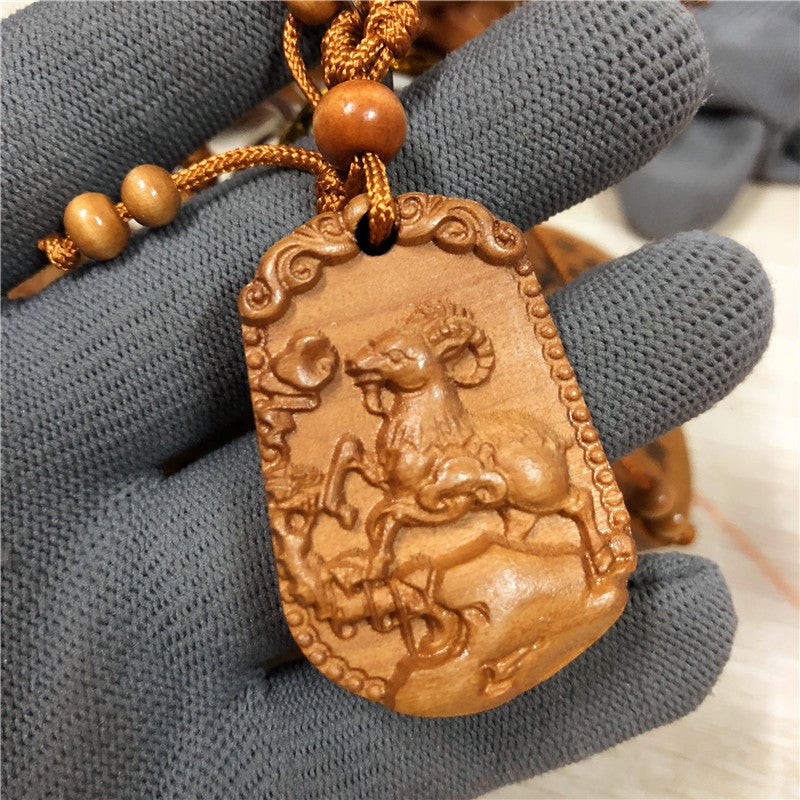 Selling Wooden Carved Long Sign With Twelve Zodiac Signs Peach Wood Keychain Keychain Pendant For Street Stalls And Night Markets - Image 4