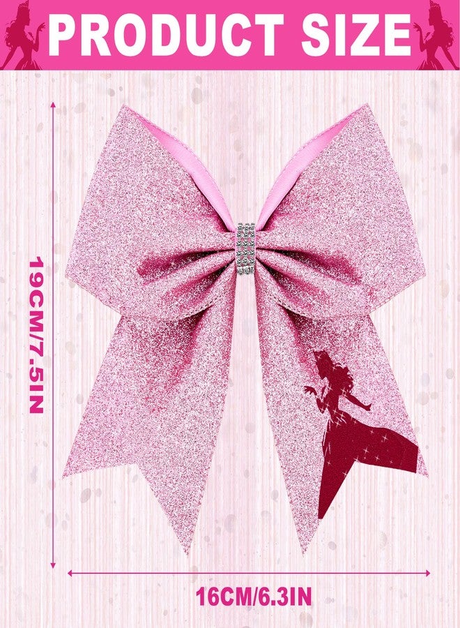 CraftyDream 7.5 Inch Hair Accessories for Women, Witch and Princess Hair Bows for Movie Fans, Pink Green Cute Bow Clips Gifts for Women Girls (Pink,Princess) - Image 2