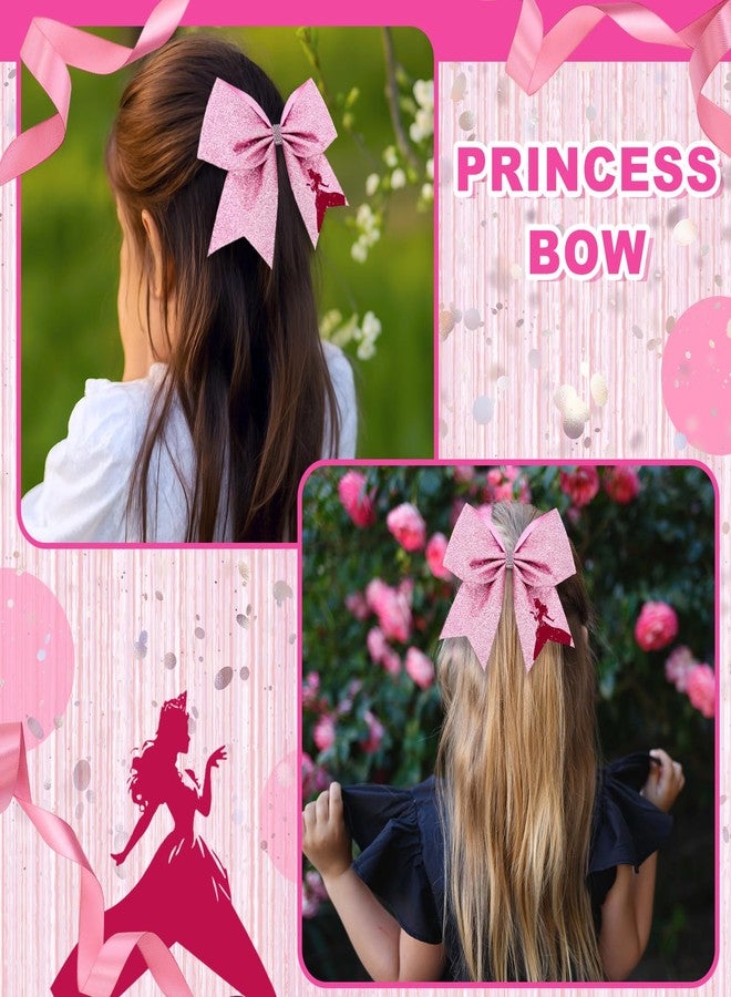 CraftyDream 7.5 Inch Hair Accessories for Women, Witch and Princess Hair Bows for Movie Fans, Pink Green Cute Bow Clips Gifts for Women Girls (Pink,Princess) - Image 5