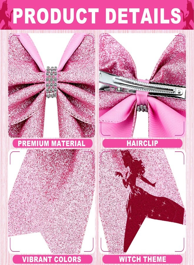 CraftyDream 7.5 Inch Hair Accessories for Women, Witch and Princess Hair Bows for Movie Fans, Pink Green Cute Bow Clips Gifts for Women Girls (Pink,Princess) - Image 3