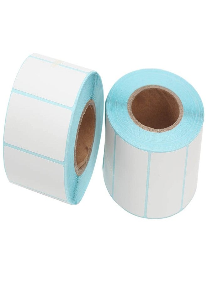 EGOSKY Self Adhesive Label Sticker 2 Rolls, Blank White Rectangle Address Thermal Label Roll Sticky Write On Note Mark for Office Kitchen Printer - Image 1