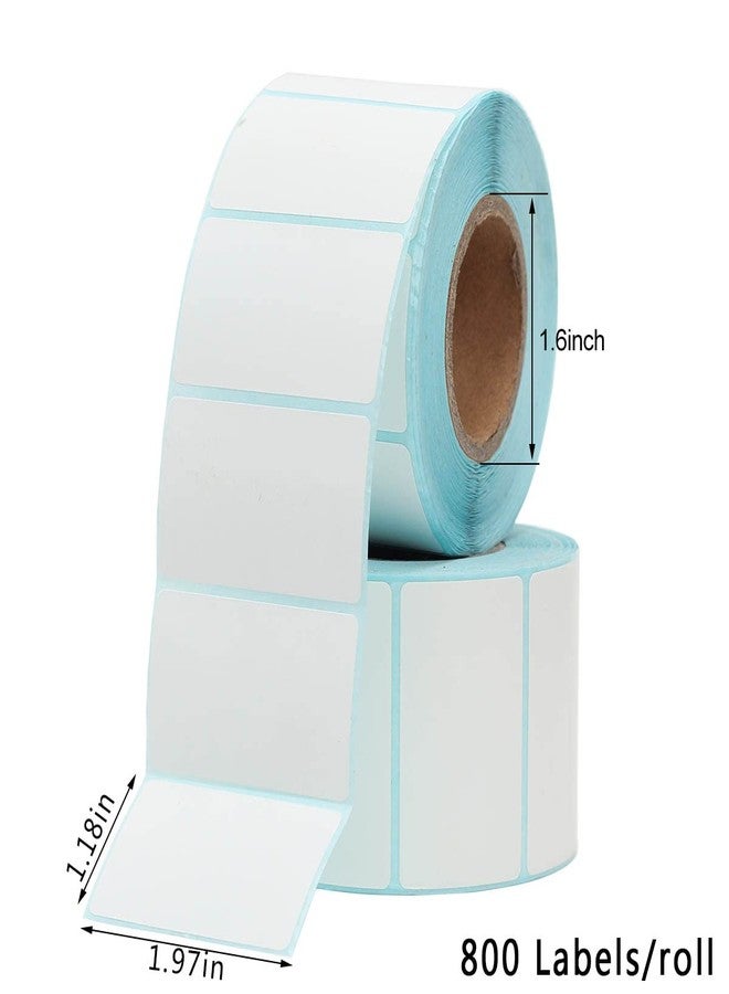 EGOSKY Self Adhesive Label Sticker 2 Rolls, Blank White Rectangle Address Thermal Label Roll Sticky Write On Note Mark for Office Kitchen Printer - Image 2