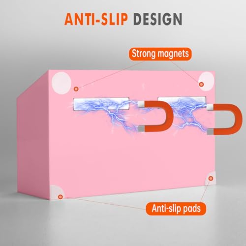 BEYGORM Magnetic Dry Erase Marker Holder for Whiteboard,Non-slip Acrylic Magnet Pen Holder for Fridge Refrigerator,Locker Organizer for Work,Locker Accessories,Pencil Cup for Desk(Pink) - Image 2