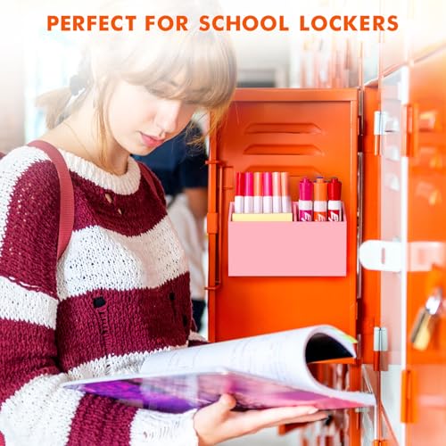 BEYGORM Magnetic Dry Erase Marker Holder for Whiteboard,Non-slip Acrylic Magnet Pen Holder for Fridge Refrigerator,Locker Organizer for Work,Locker Accessories,Pencil Cup for Desk(Pink) - Image 5