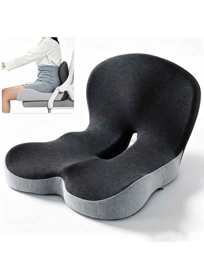Seat Cushion,for Office Lumbar Support Pillow,Breathable Seat Cushion,Chair Memory Foam Coccyx Seat Cushion,for Sciatica Back Support Pillow Chair Pads,Reduce Tailbone Pressure - Image 1