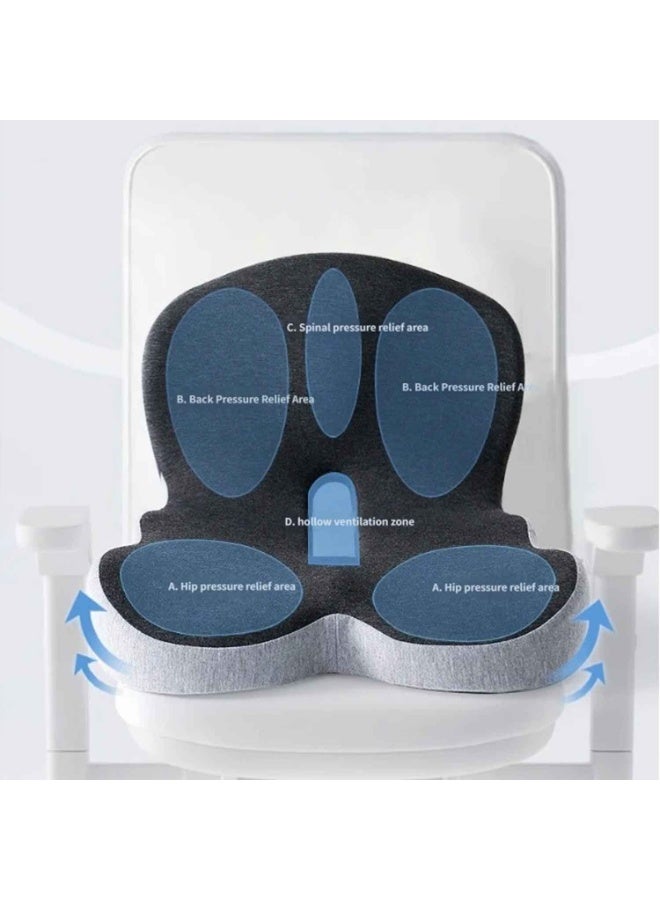 Seat Cushion,for Office Lumbar Support Pillow,Breathable Seat Cushion,Chair Memory Foam Coccyx Seat Cushion,for Sciatica Back Support Pillow Chair Pads,Reduce Tailbone Pressure - Image 2