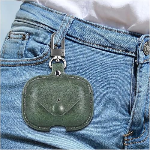 Like Star AirPod Pro/Pro2 Camouflage Leather case Cover Shockproof with Loss Prevention Clip for Apple Air-Pods Pro/Pro2 Wireless Charging Case (Army Green) - Image 3