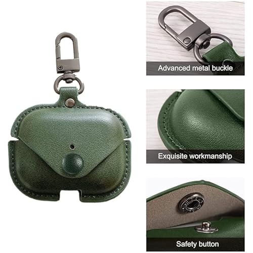 Like Star AirPod Pro/Pro2 Camouflage Leather case Cover Shockproof with Loss Prevention Clip for Apple Air-Pods Pro/Pro2 Wireless Charging Case (Army Green) - Image 5
