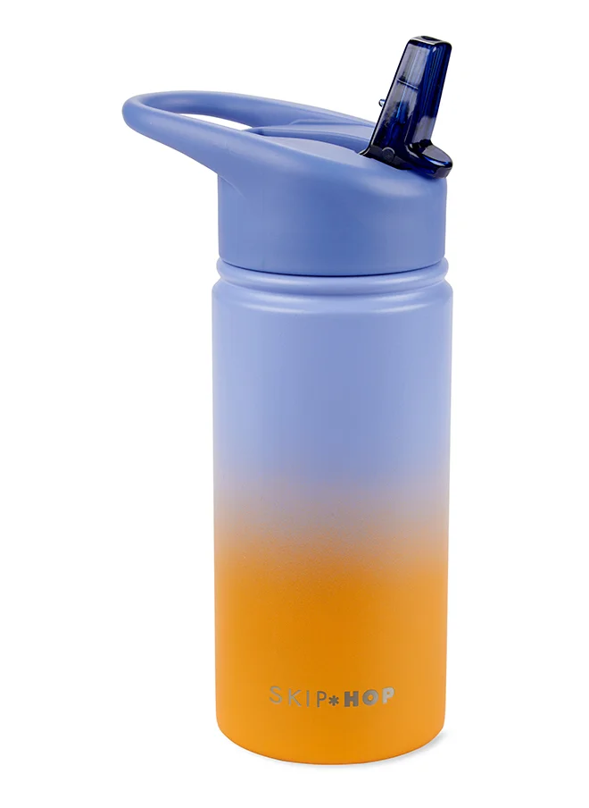 سكيب هوب Wander Stainless Steel Straw Bottle - Outer Space Theme, Keeps Drinks Cold for 12 Hours