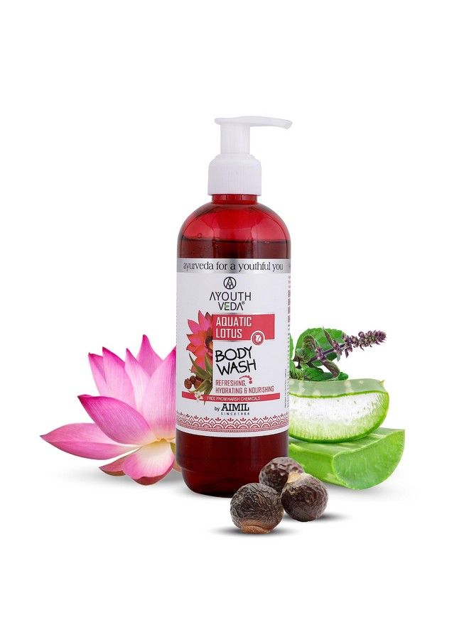 AYOUTHVEDA Aquatic Lotus Body Wash With Rich Blend Of Aloevera Lotus & Holy Basil ;Refreshes Deep Cleanses & Hydrates The Body ; Gentle Body Wash For Daily Use (Pack Of 1300Ml)  - Image 2
