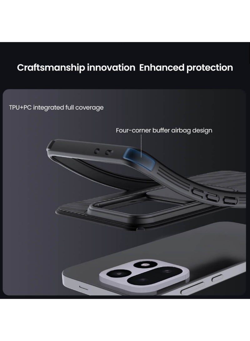 نيلكين CamShield Pro Case for OnePlus 15 Protective PC+TPU Hybrid Cover with Sliding Camera Shield, Airbag Corner Defense & Sleek Anti-Fingerprint Finish – Black - Image 4