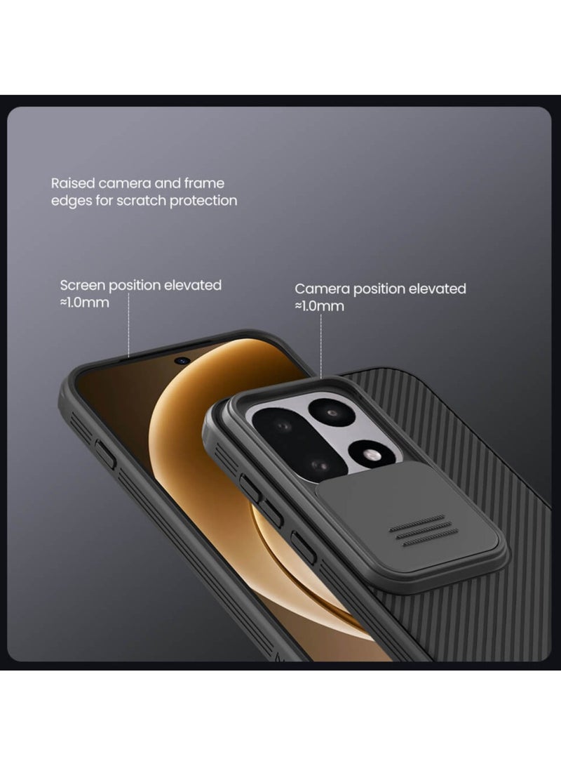 نيلكين CamShield Pro Case for OnePlus 15 Protective PC+TPU Hybrid Cover with Sliding Camera Shield, Airbag Corner Defense & Sleek Anti-Fingerprint Finish – Black - Image 5