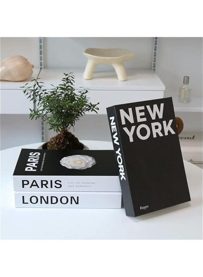 مجموعة من 3 كتب مزيفة ديكورية. غلاف صلب حديث لجولة القهوة وغرفة المعيشة والرف العرض الجمالي - Image 3