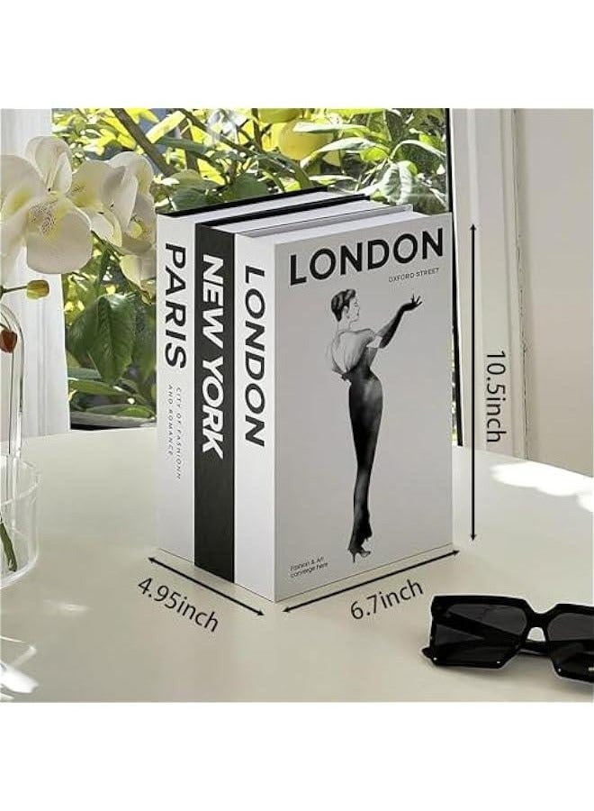 مجموعة من 3 كتب مزيفة ديكورية. غلاف صلب حديث لجولة القهوة وغرفة المعيشة والرف العرض الجمالي - Image 1