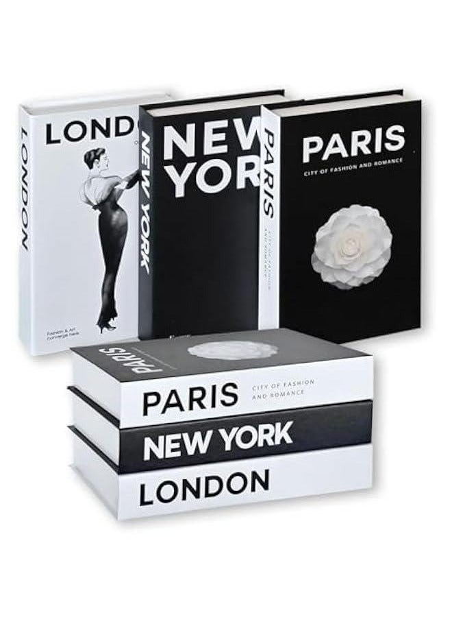 مجموعة من 3 كتب مزيفة ديكورية. غلاف صلب حديث لجولة القهوة وغرفة المعيشة والرف العرض الجمالي - Image 4