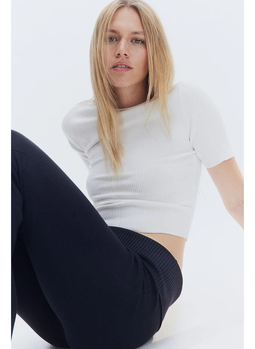 H&M Flared Fine-Knit Trousers