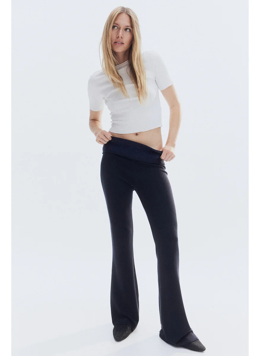 H&M Flared Fine-Knit Trousers