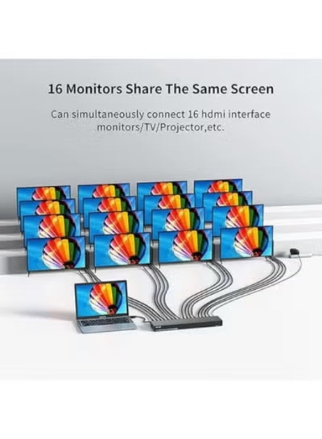 موزع HDMI بـ 16 مخرج – يدعم 4K و3D – لتوزيع الصورة على شاشات متعددة بجودة عالية - Image 4