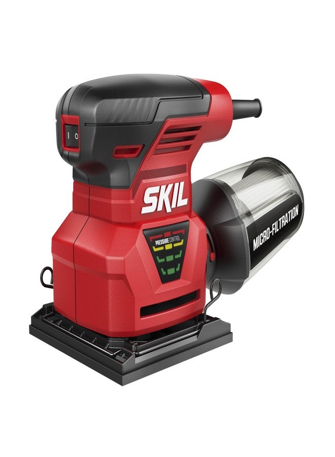 SKIL 7292-02 2.0 Amp 1/4 Sheet Palm Sander with Pressure Control , Red - Image 1