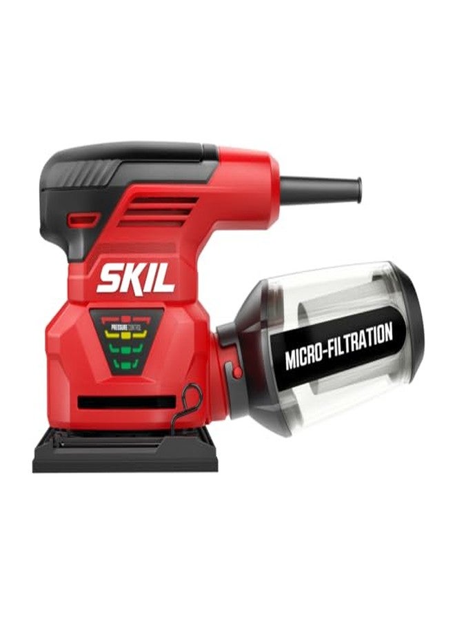 SKIL 7292-02 2.0 Amp 1/4 Sheet Palm Sander with Pressure Control , Red - Image 5