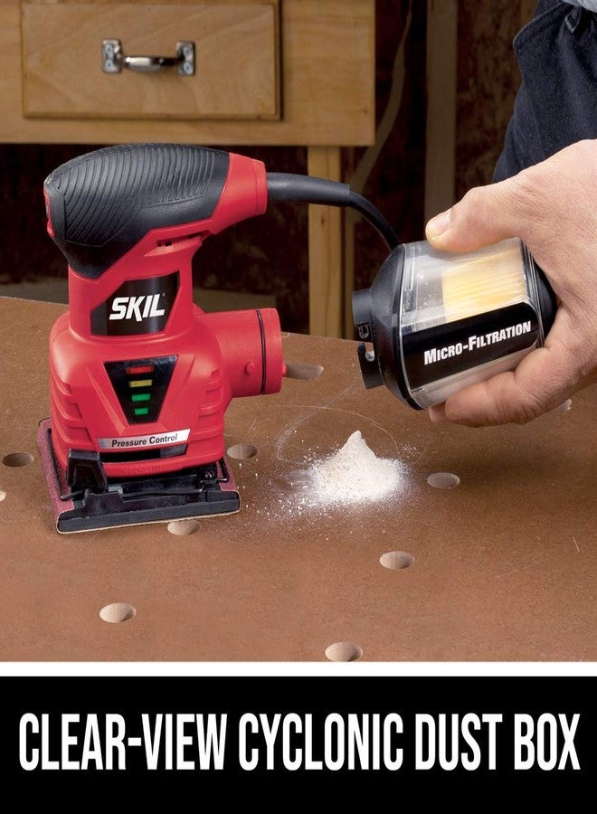SKIL 7292-02 2.0 Amp 1/4 Sheet Palm Sander with Pressure Control , Red - Image 3